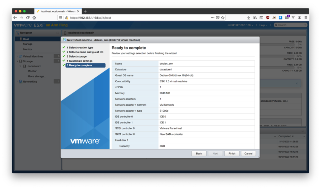 Figure 19 : Finalisez la création de la VM et attendez que la machine virtuelle soit créée